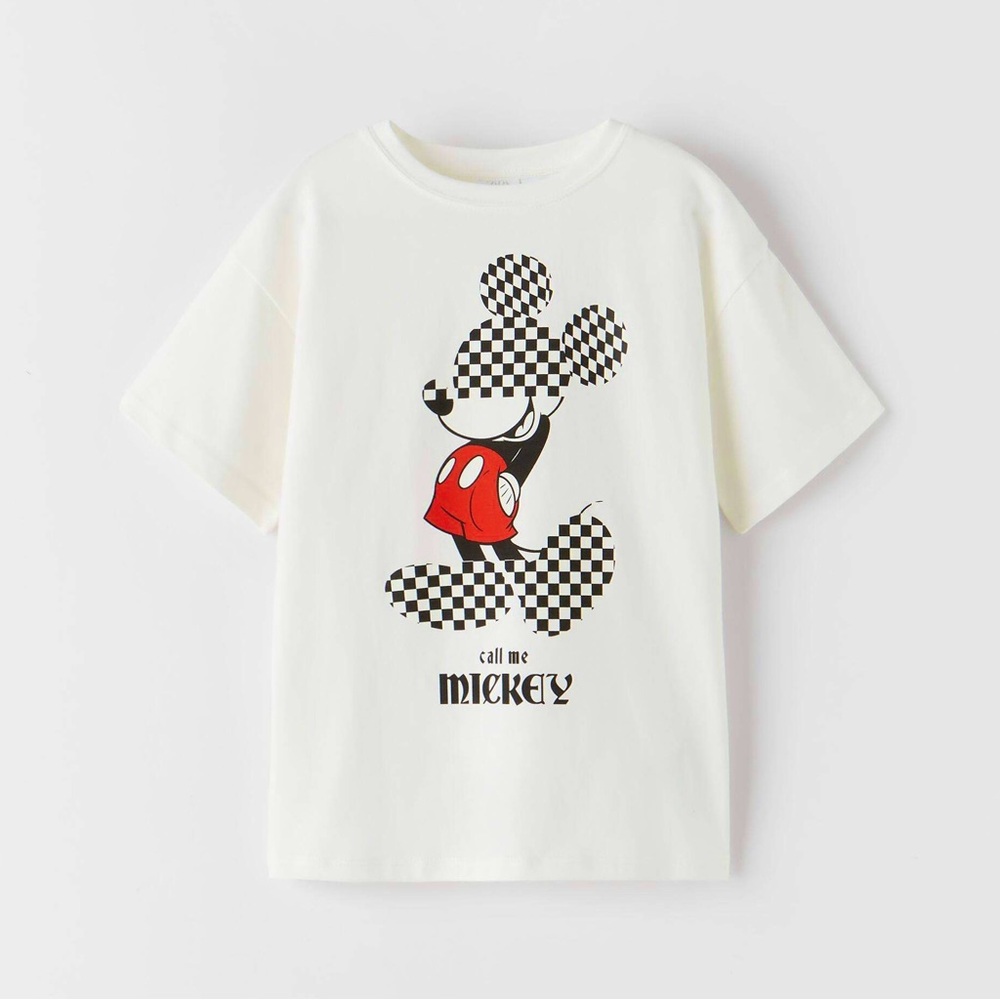 Zara Checkered Call Me Mickey Mouse Top - Picture 1 of 2